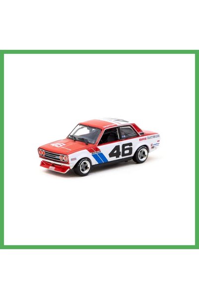 Tarmac Works 1/64 سيارة داتسون 510 ترانس-أم 2.5، نسخة بطولة عام 1971. # 46 - ...