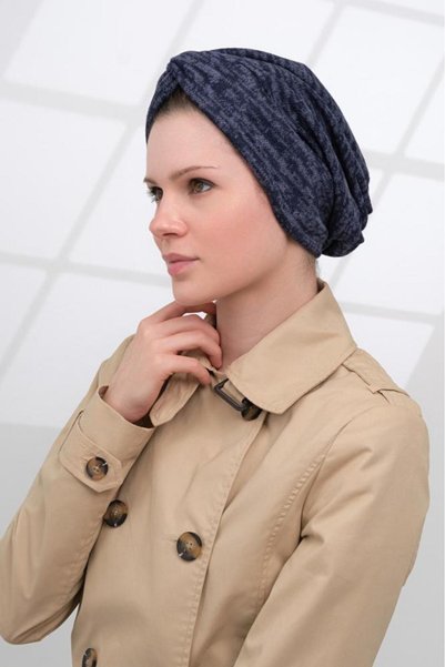 HIJAB VIP Winter Turban-Navy Blue