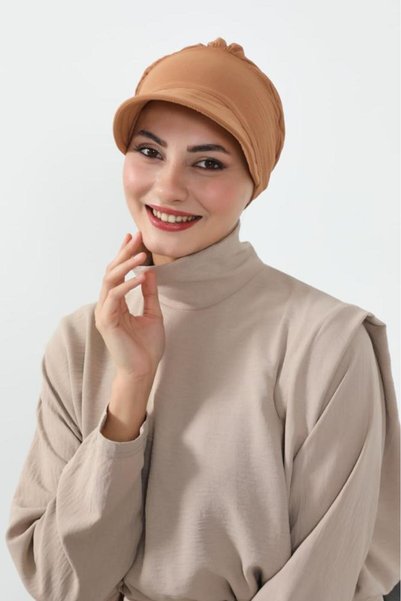 HIJAB VIP توربان قبعة - بني جملي