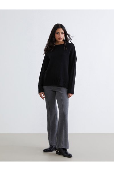 LC Waikiki LCW Modest Anthracite Brioche Knit Straight-Leg Standard & Regular...