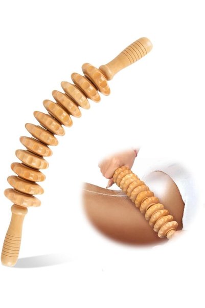 AZONEE Wood Therapy Massage Tool, 12 Roller Wooden Massager Stick, 16.8 Inch ...