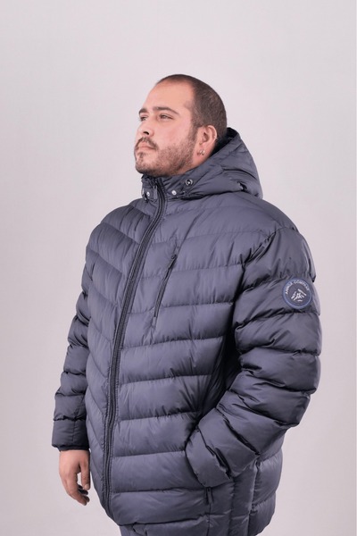 ANNEX Plus-Size Men's 7XL–10XL Hooded, Fiber-Filled, Lined, Zipper-Closure, Q...