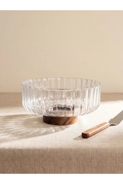 LC Waikiki LCW HOME Βιτρίνα με γυάλινα πόδια και βάση από άχρωμο ξύλο