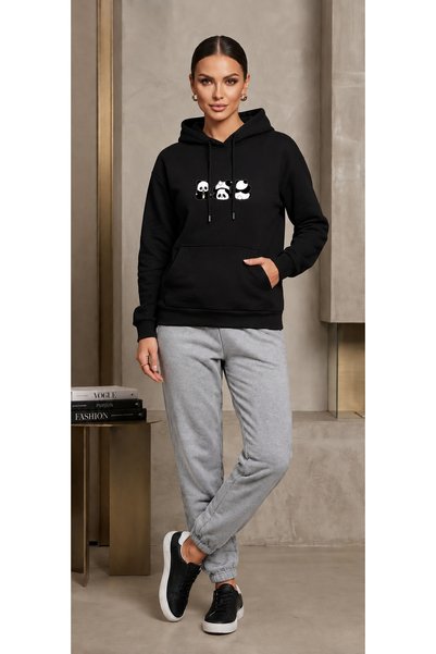 clothes 33 بدلة رياضية موسمية مكونة من 3 قطع، بتصميم باندا مطبوع، مع غطاء للر...