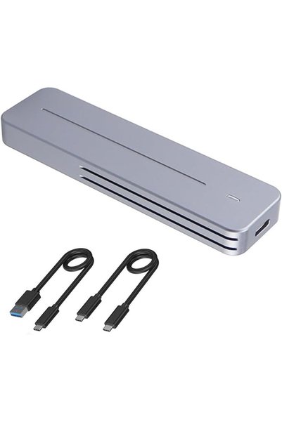 ALMEKAQUZ Aluminum Alloy Body M.2 NVMe SATA B+M/B Key SSD Enclosure,USB 3.2 1...