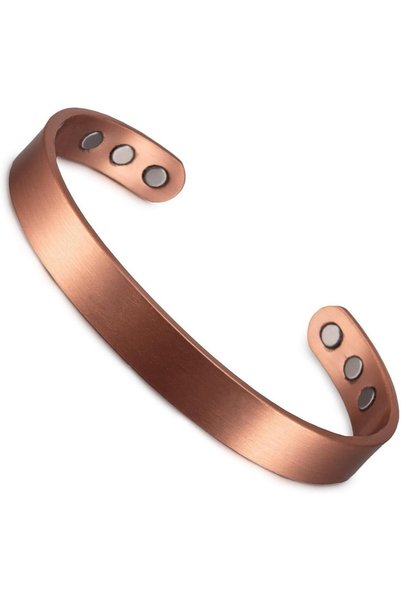 AHLAN Pure Copper Magnetic Cuff Bracelet, Adjustable Size with 8 Magnets for ...