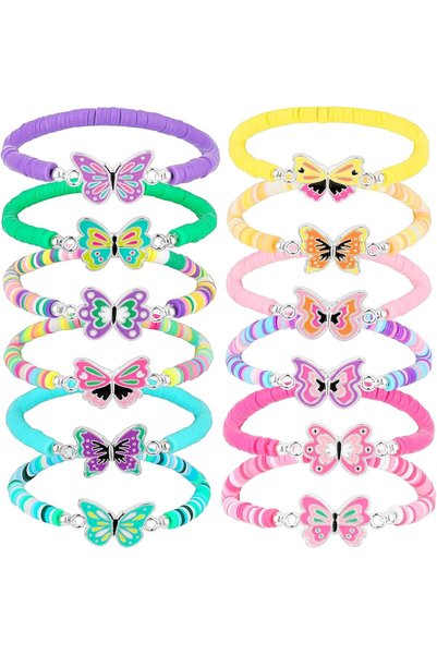 JOYZZZ Friendship Bracelets, 12 PCS Colorful Butterfly Bracelets for Girls, A...