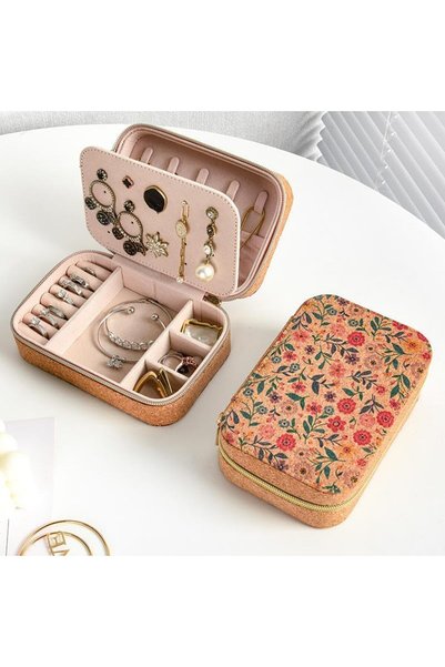 GENERAL Travel Jewelry Case with Flower Prints - Portable Small Jewelry Box f...