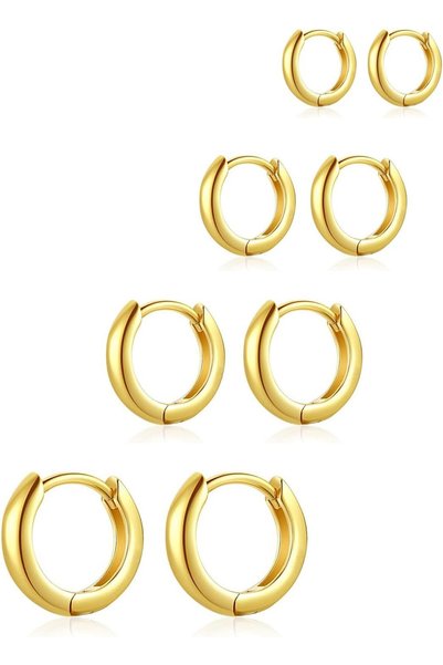 GENERAL Gold Hoop Earrings for Women,Small Huggie 18K Gold Plated Earring Hyp...
