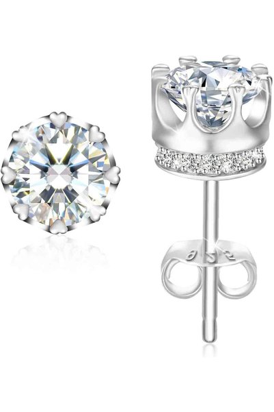 GENERAL Swarovski Elements Crystal Gold Plated 925 Sterling Silver Studs Earr...