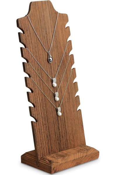 Tazweeq Necklace Holder Stand, 7-Slots Wood Necklace Jewelry Display Organize...