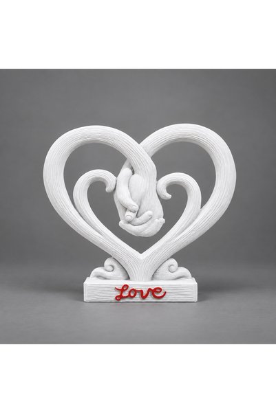 Magic Time Statuetă Decorativă Două Mâini Împreunate în Inimă cu Mesaj Love -...
