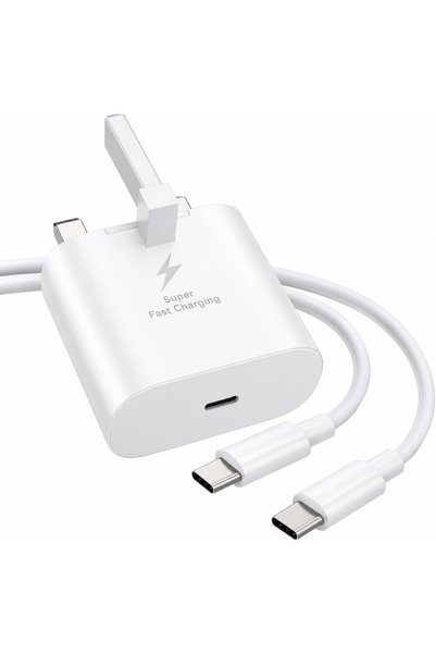 Generic 25W USB-C Charging Adapter with Type-C Cable, UK 3-Pin Plug