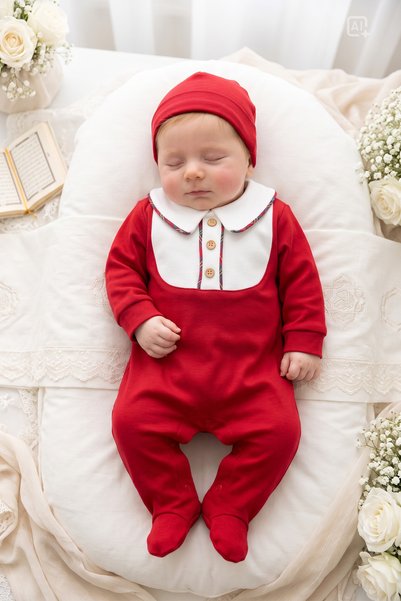 ALYRA Boys' Baby Romper Set with Booties and Hat, 2-Piece Set, Long-Sleeved, ...