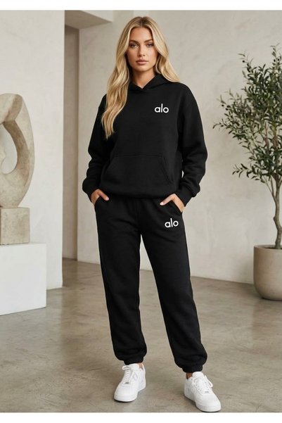 clothes 33 بدلة رياضية موسمية مزودة بغطاء للرأس، بتصميم "ألو" مطبوع، مناسبة ل...
