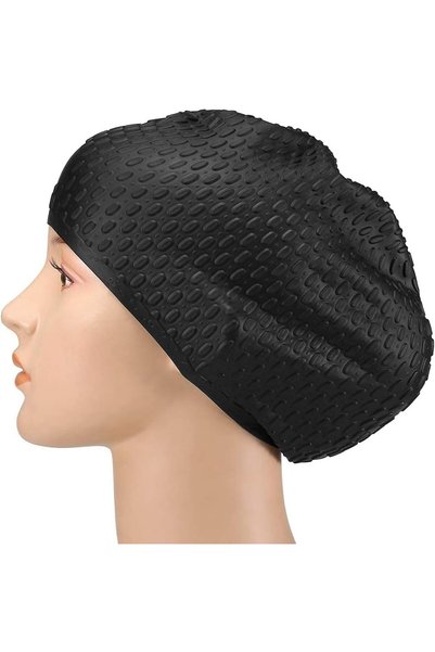 SAGREENY Adults Swim Cap Silicone Men Women Swimming Cap For Long Hair Short ...