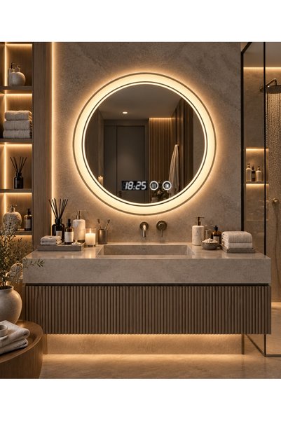 Magic Time Oglinda LED Touch DECORIALE cu Dezaburire , Ceas si Termometru 70c...