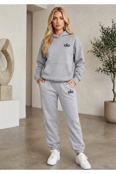 clothes 33 HOODED SWEATSHIRT WITH BRUSHED INSIDE POCKETS, SEASONAL, "ALO" PRI...
