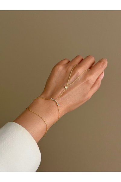 YOUES JEWELRY Çelik 14K ALTIN RENK YILDIZ MODEL ŞAHMERAN BİLEKLİK ŞAHMERAN