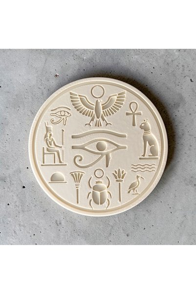 bambam 3d Ancient Egypt-Themed 3D-Printed Coaster Set with Pyramid Stand - Decorative Coasters and Coffee Serving Accessories