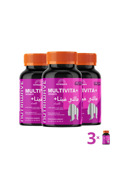 Nutriwave عرض حزمة "مولتيفيتا" للنساء: 60 كبسولة، 3 عبوات.