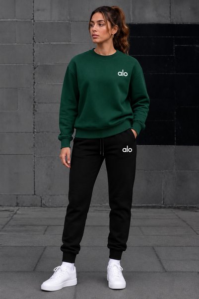 clothes 33 ZERO-NECK BRUSHED INSIDE CHARDON TRACK SUIT, SEASONAL, WITH "ALO" ...