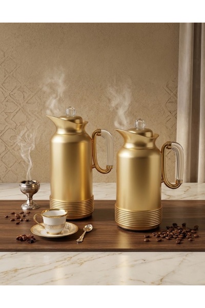 WAHJ ALMASAH طقم ترامس ضيافة للقهوة والشاي1L&1L