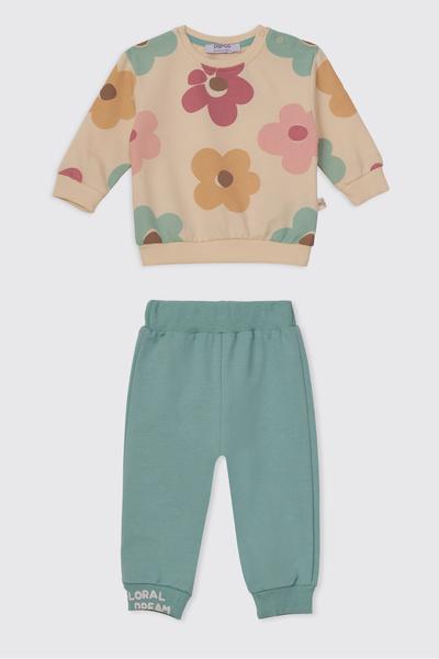 Panço Baby Girl Green 2-Piece Top and Bottom Set