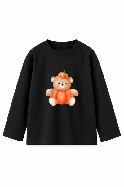 Dükkan Artı Halloween-Printed Long-Sleeve Kids' T-Shirt