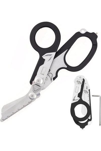 Yelajoy Trauma Shears, 6-in-1 Multi-Function Foldable, Stainless Steel Heavy ...
