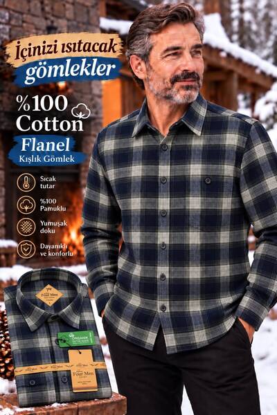 Aycan Fourmen 100% COTTON, RELAXED-FIT FLANNEL SHIRT