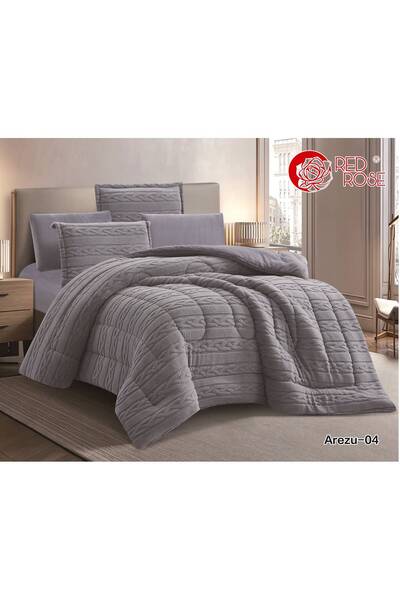 REDROSE COLOR Winter Fur Bedspread Luxury Double 6 Pieces _ Winter Fur Duvet ...