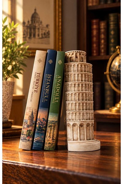 Lemonade Concept Leaning Tower of Pisa Bookend—Mermerit Decorative Bookshelf ...
