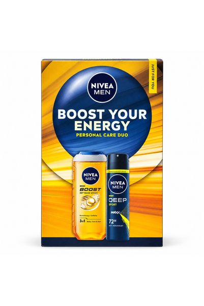 NIVEA Set cadou pentru îngrijire Men Boost Your Energy, 250 ml + 150 ml