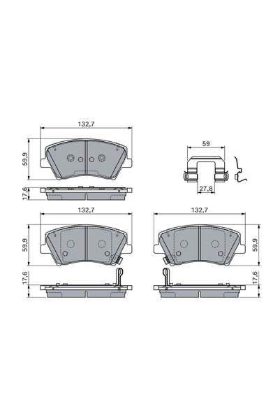 Bosch Set plăcuțe de frână, frână pe disc 0 986 460 189