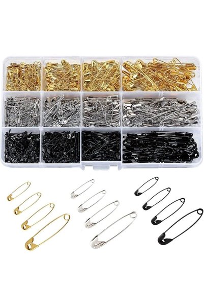 Goodern Premium Safety Pins,600 PCS Rust Resistant Safety Pins with Storage B...