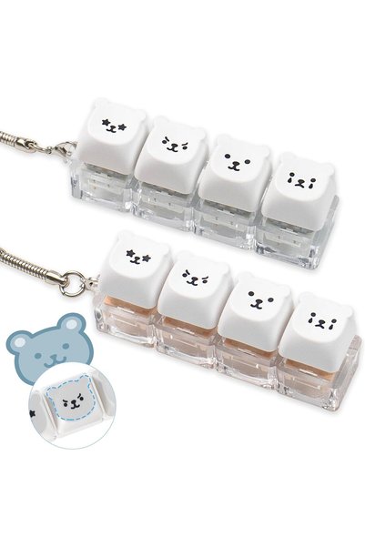 TERRIFI 2 Pcs Keyboard Fidget Toy, Keyboard Clicker Keychain, Silent & Loud B...