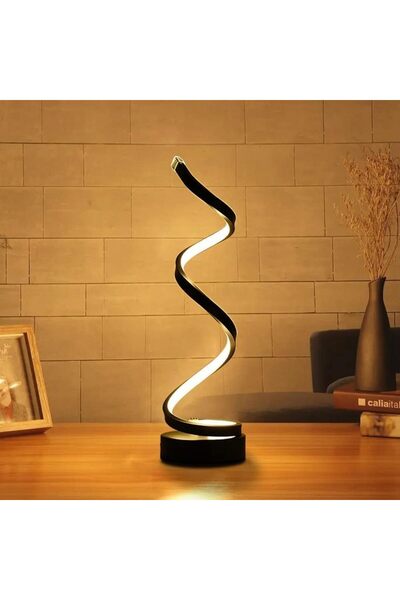 AZONEE مصباح طاولة LED حلزوني، إضاءة مكتبية قابلة للتعتيم تعمل بـUSB مع 3 درج...