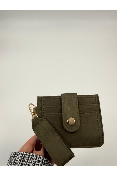 lalettobags Women's Suede Keychain Wallet with Detailed Design