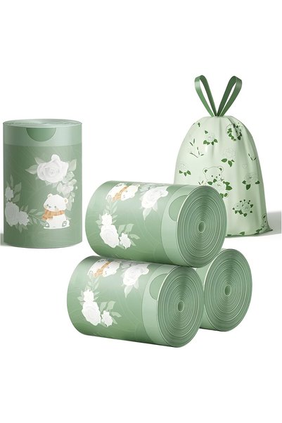 KASTWAVE Camellia Scented Bin Bags, 2.6 Gallon Small Trash Bags, Tear-Free Bi...