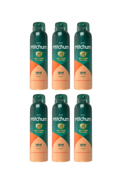 Mitchum 6x PACK Sport antiperspirant deodorant spray for men, 200 ml