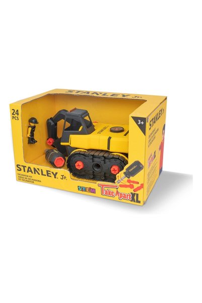 TOYFEST Tak Çıkar Ekskavatör 24 Parça Tornavidalı Figürlü STEM Stanley Jr. 28 cm