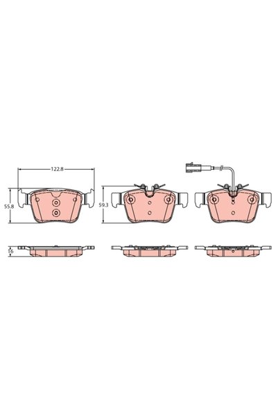 TRW Set plăcuțe de frână, frână pe disc GDB2364