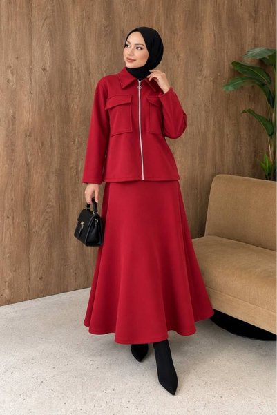 BLUSS Women's SCARLET Zippered Pocket Shirt Collar Jacket with Pocket Detail ...
