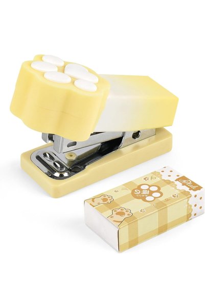 TERRIFI Mini Stapler for Paper Binding, Cat Claw Design with Yellow Gradient,...