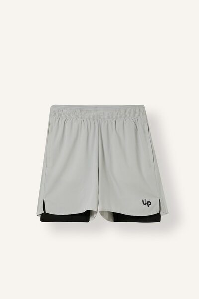 DeFacto Standard Fit, Elastic-Laced, Short-Leg, Lined Woven Shorts with Inner...