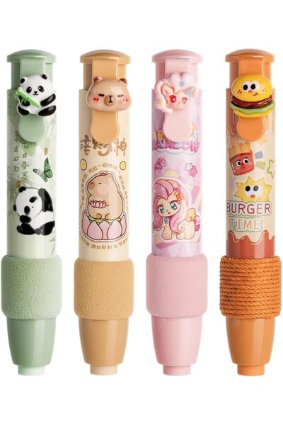 TERRIFI Panda Bear Retractable Click Eraser, Large Capacity Kawaii Soft Erase...