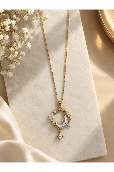XUPING JEWELRY Çelik ay yıldız kolye