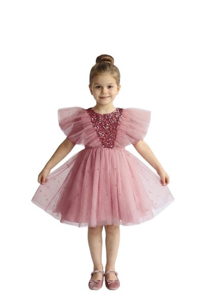 Bidani Sparkly Party Dress - Blush Pink