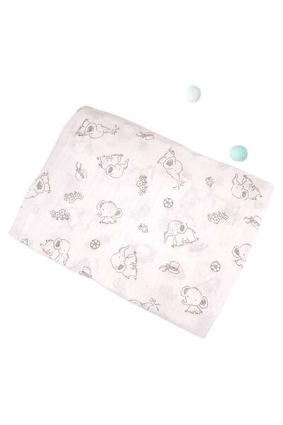 Bambimici Essentials Muslin Swaddle Blanket - Elephant B